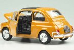 Black / Yellow 1:24 Scale Welly Diecast Fiat Nuova 500 Model