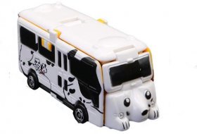 Mini Scale ABS Alterable Yellow To White Kids City Bus Toy