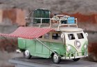 Red / Green / Blue Small Scale Tinplate VW Camper Bus Model