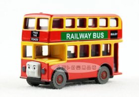 Red Wooden Bulgy Railway Double Decker Bus