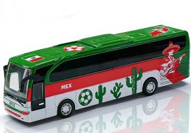 Green-Red Mexico National Football Team Diecast Coach Bus Toy