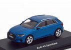 Blue / Black 1:43 Scale Diecast 2020 Audi A3 Sportback Model