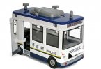 Pull-back Function Kid White-Blue Floating Police Office Bus Toy