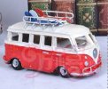 Medium Scale Red-White Ancient Style Bus Model