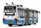 White 1:64 Diecast Articulated BeiJing NO.109 Trolley Bus Model