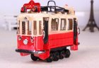 Small Scale Red-White Tinplate Vintage British Style Trolley Bus