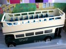 White and Dark Blue Color Classical Double Decker Bus Model