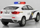 Kids White / Black Police Theme Diecast BMW X6 SUV Toy