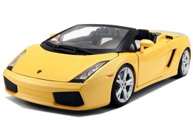 1:18 Silver / Yellow Diecast Lamborghini Gallardo Spyder Model