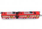 Blue / Red / Yellow Kids Diecast Trolley Articulated Bus Toy