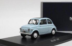 Blue 1:43 Scale Norev Diecast 1957 Fiat 500 Model