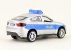 Kids 1:43 Scale Silver Diecast BMW X6 Police Car Toy