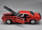 1:24 Red / Blue Welly Diecast 1970 Dodge Challenger T/A Model