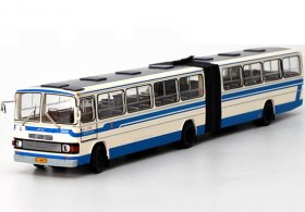 White-Blue 1:64 Scale Diecast Beijing Articulated Bus Model