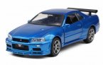 Kids 1:36 Scale Diecast Nissan Skyline GT-R R34 Toy