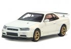 1:64 White / Blue / Green Diecast Nissan Skyline GT-R R34 Model