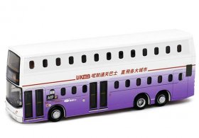 White-Purple LWB Diecast ADL Trident Double Decker Bus Model