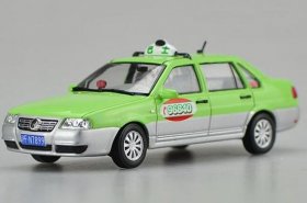 Green 1:43 Diecast VW Santana Vista ShangHai Taxi Car Model