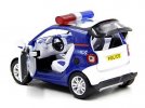 1:32 Scale White Diecast Kids Police Smart Fortwo Toy