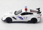 1:32 Kids White / Black Police Diecast Chevrolet Corvette Toy