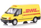 Yellow 1:32 Scale DHL Theme Diecast Ford Transit Van Model