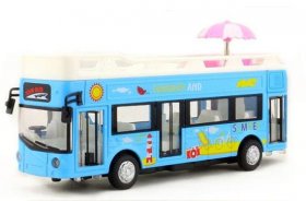 Blue / Yellow / Red Kids Diecast Double Decker Bus Toy