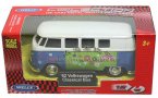 Blue / Orange Kids 1:36 Scale Welly Diecast 62 VW Bus Toy