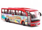 Red / Blue Kids City Travel Plastic Coach Bus Toy