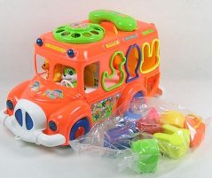 NO.829 Orange / Red / Green Kids Educational Cartoon School Bus