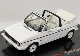 White 1:43 Scale IXO Diecast 1983 VW Golf Cabriolet Mk1 Model