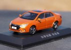 White / Orange 1:43 Scale Diecast 2014 BYD Qin Car Model