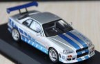 Silver-Blue 1:43 Greenlight Diecast Nissan SKYLINE GT-R Model