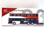 Purple-Orange Tiny Diecast Volvo B9TL Double Decker Bus Model