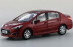 Silver / Red / White 1:18 Scale Diecast Peugeot 308 Model