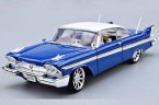 1:18 Black / Blue MotorMax Diecast 1958 Plymouth FURY Model