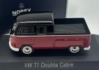 1:43 Black-Wine Red NOREV Diecast 1961 VW T1 Double Cabin Model