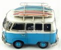 Medium Scale Tinplate Red / White Handmade Vintage VW Style Bus