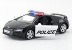 Kids Black 1:36 Scale Police Diecast Audi R8 Coupe Car Toy