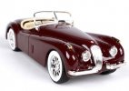 Wine Red / Silver 1:24 Bburago Diecast Jaguar XK120 Model