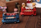 Red / Blue Resin Saving Box London Double Decker Bus Toy