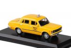 Yellow 1:43 Scale Diecast 1980 Fiat 125P Varsavia Taxi Toy