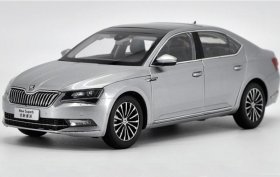 White / Brown / Silver/ Gray Diecast Skoda New Superb Model