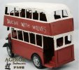 Medium Red Retro Style Handmade London Double Decker Bus Model