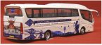 1:76 Scale CORGI Brand White-Blue Single-Deck Tour Bus Model