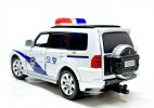 Kids 1:32 Scale White Police Diecast Mitsubishi Pajero SUV Toy