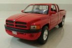 Red / Silver 1:24 Scale Welly Diecast Dodge RAM 1500 Pickup