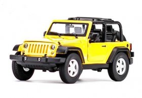 Yellow / Red 1:24 Scale Diecast Jeep Wrangler Rubicon Model