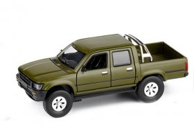 White /Army Green /Yellow Diecast Toyota Hilux Pickup Truck Toy