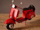 1:7 Scale Red / Pink Vintage Tinplate Vespa Scooter Model