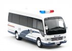 1:64 Scale Police White Diecast Toyota Coaster Coach Bus Model